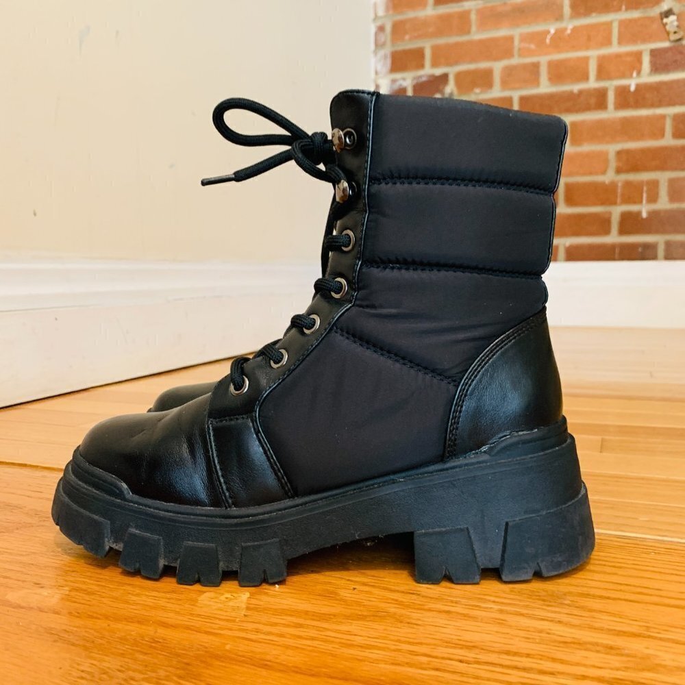 Marc Fisher LTD Womens Black Combat & Lace-up Boots 8 Medium - Picture 2 of 13